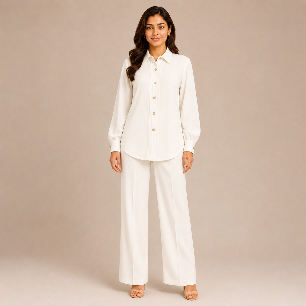 White Collared Co-ord Set by Wear Samiya