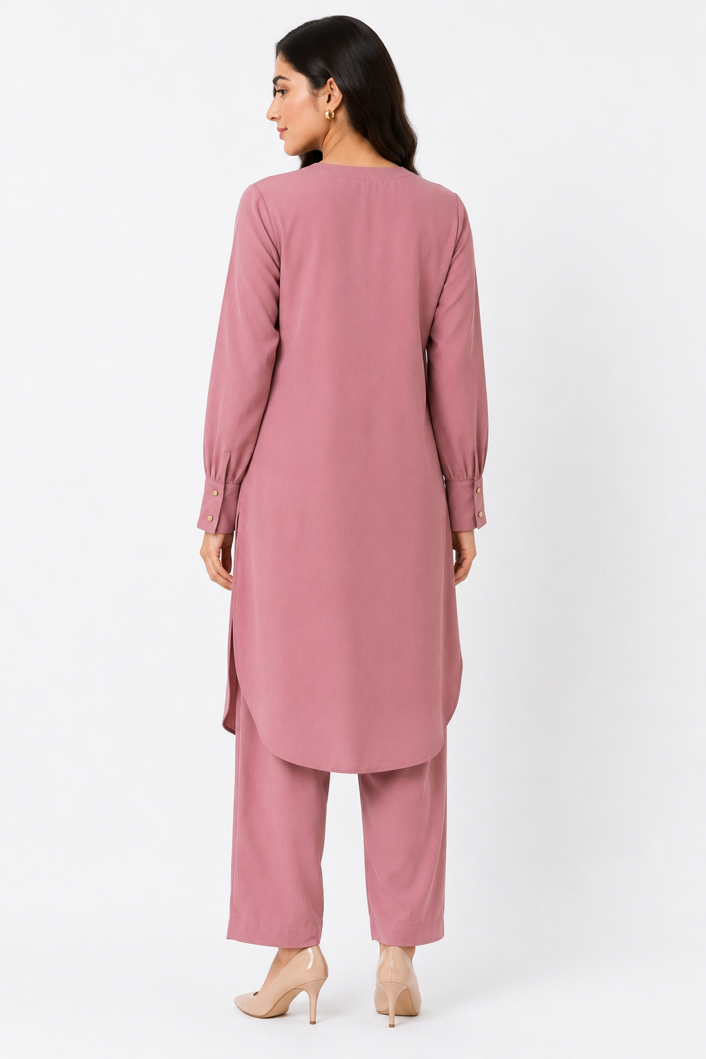 Rose Mauve Scallop Co-ord Set by Wear Samiya
