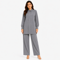 Dove Grey Mandarin Co-ord Set by Wear Samiya