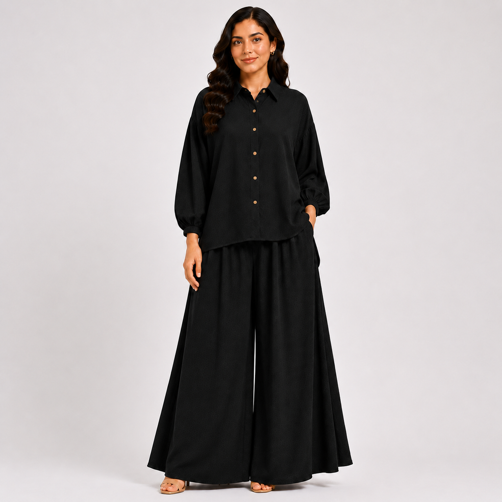 Black Flapper Co-ord Set by Wear Samiya