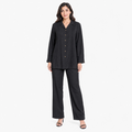 Black Bizu Pleated Co-ord Set by Wear Samiya