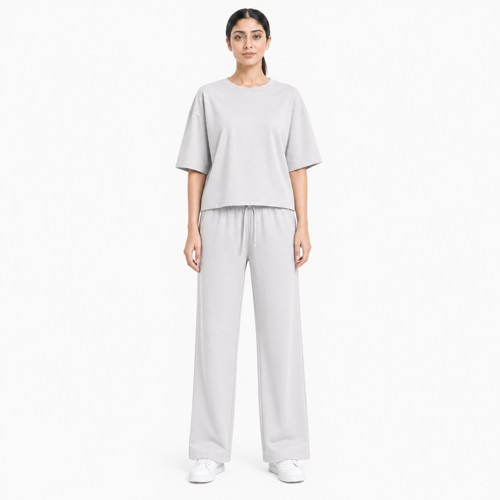Light Grey Drop Shoulder Track Suit by Wear Samiya